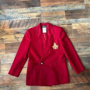 Harve Benard Red and Gold Vintage Blazer with Classic Design